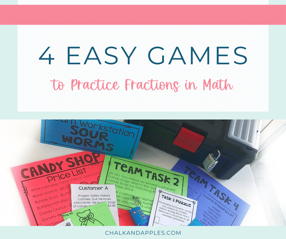 4 Easy Fractions Math Games