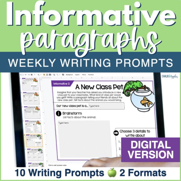 NEWProductCover.055 - Informative Paragraphs - DIGITAL Weekly Paragraph Writing Prompts