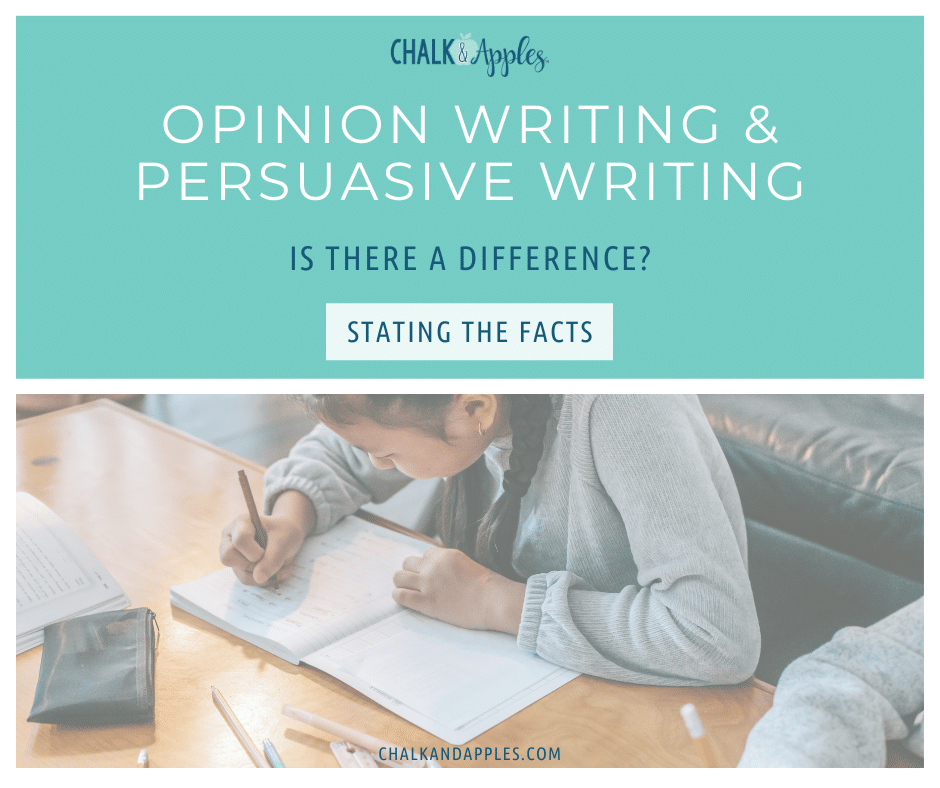 Difference between opinion writing and persuasive writing