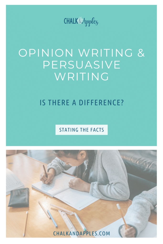 Difference between opinion writing and persuasive writing