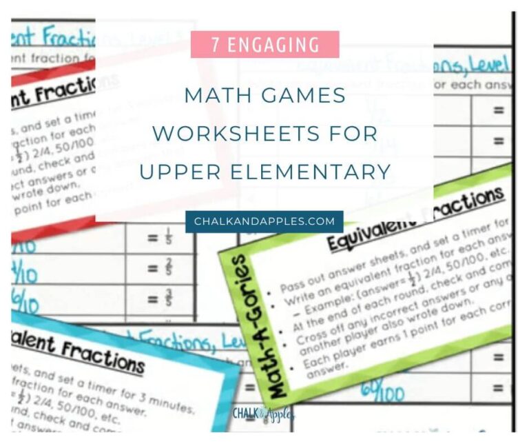 Math games worksheets for upper elementary students - great for centers