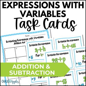 original 1174655 1 - Expressions with Variables Task Cards (Add & Subtract)