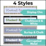 Student Nameplates - Rustic Farmhouse Chic - Chalk & Apples