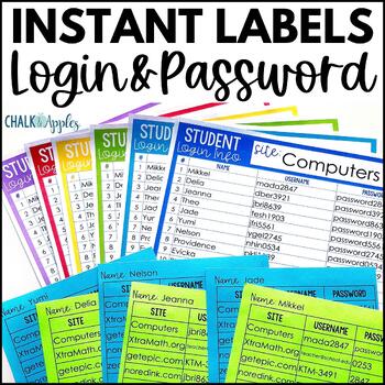 original 3929060 1 - Instant Editable Student Login & Password Labels!