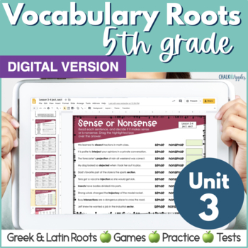 original 5451814 1 - 5th Grade DIGITAL Vocabulary Greek & Latin Roots - Unit 3 - Distance Learning