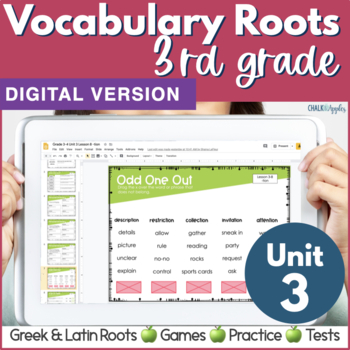 original 5480557 1 - 3rd Grade DIGITAL Vocabulary UNIT 3 Greek & Latin Roots: Distance Learning