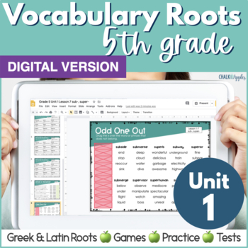 original 5539089 1 - 5th Grade DIGITAL Vocabulary Greek & Latin Roots - Unit 1 - Distance Learning
