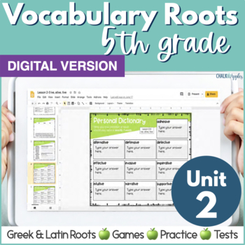 original 5864860 1 - 5th Grade DIGITAL Vocabulary Greek & Latin Roots - Unit 2 - Distance Learning