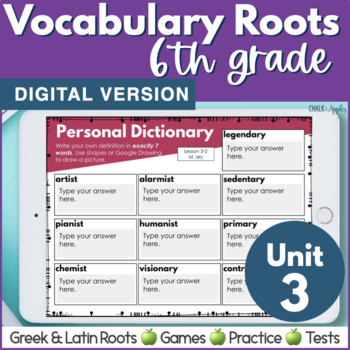 original 7299122 1 - 6th Grade DIGITAL Vocabulary Greek & Latin Roots - Unit 3 - Distance Learning