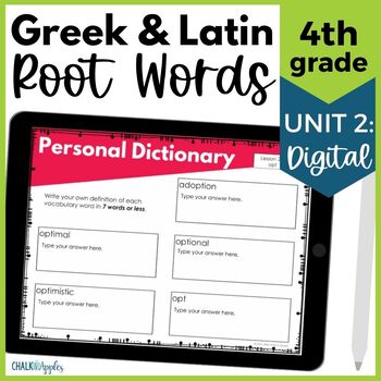 original 7431491 1 - 4th Grade DIGITAL Vocabulary Greek & Latin Roots - Unit 2 - Distance Learning