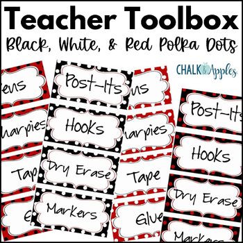 original 752796 1 - Teacher Toolbox - Black, White, & Red Polka Dots (EDITABLE)